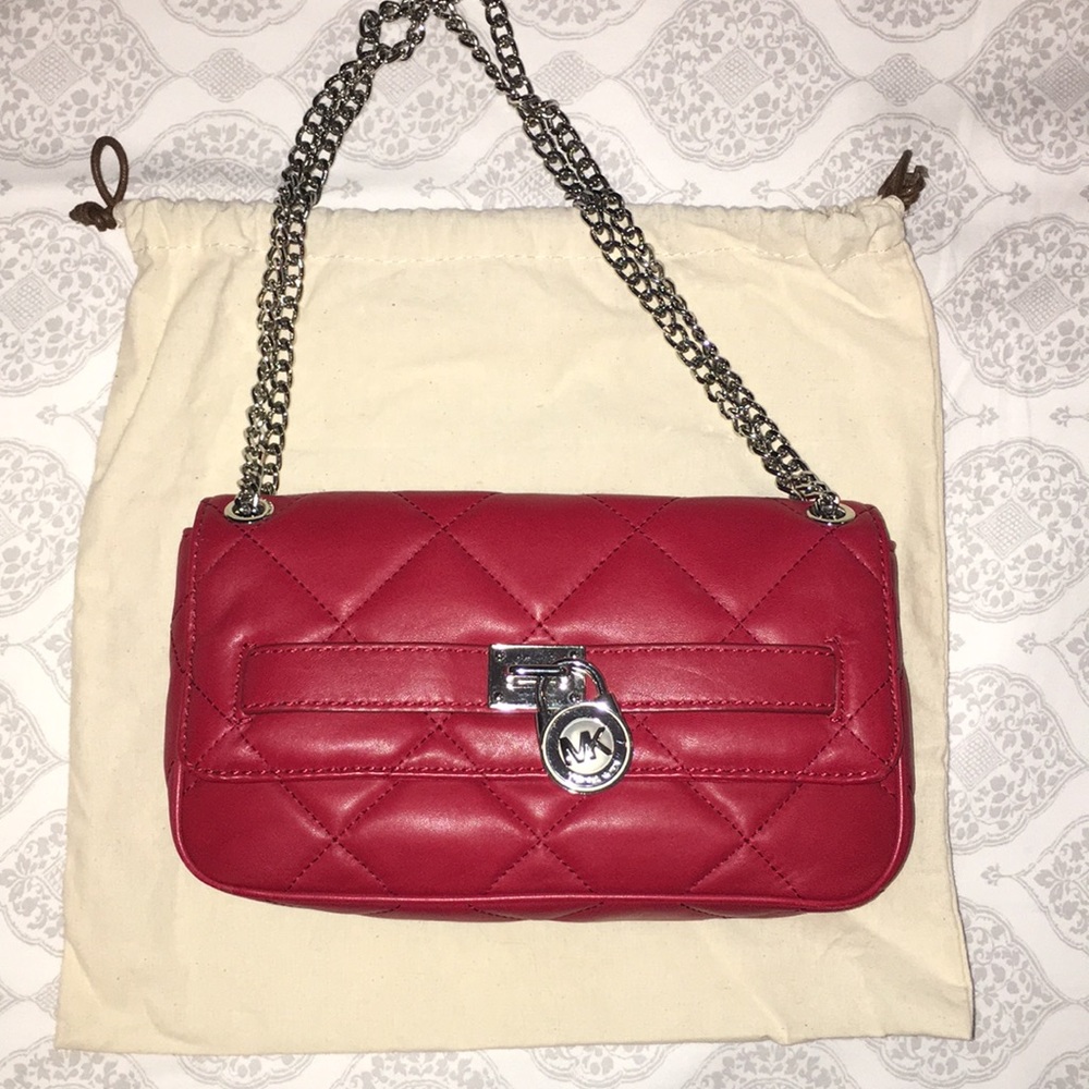 MICHAEL Michael Kors Red Quilted Shoulder Bag